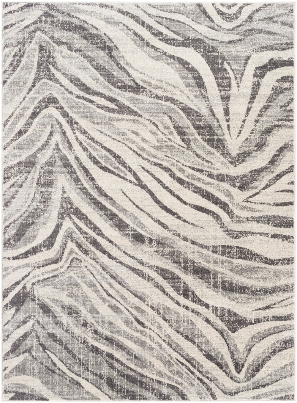 Roma ROM-2370 Modern Polypropylene Rug ROM2370-9123 Charcoal, Medium Gray, Cream, Light Gray 100% Polypropylene 9' x 12'3"