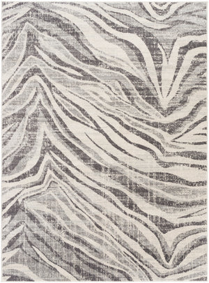 Roma ROM-2370 Modern Polypropylene Rug ROM2370-9123 Charcoal, Medium Gray, Cream, Light Gray 100% Polypropylene 9' x 12'3"