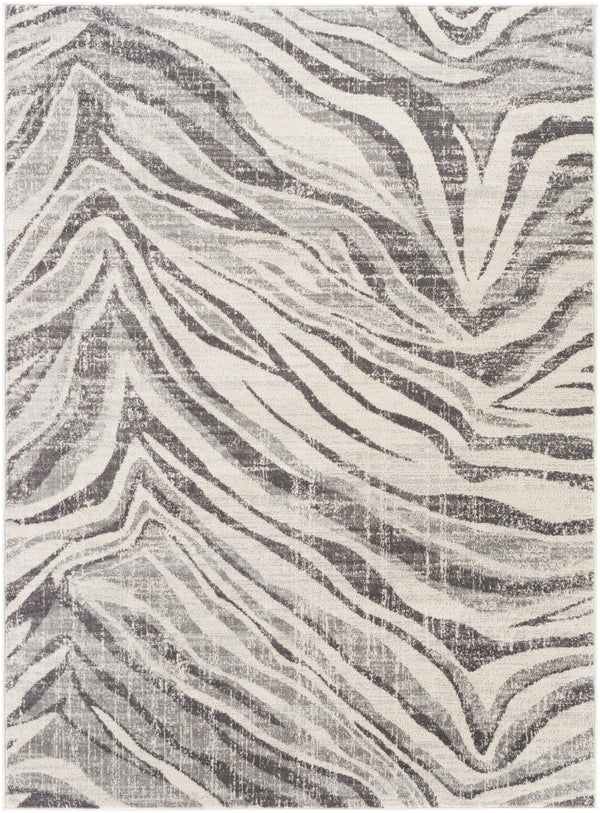 Roma ROM-2370 Modern Polypropylene Rug ROM2370-9123 Charcoal, Medium Gray, Cream, Light Gray 100% Polypropylene 9' x 12'3"