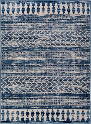 Roma ROM-2397 Global Polypropylene Rug ROM2397-811123 Dark Blue, Denim, White 100% Polypropylene 8'11" x 12'3"