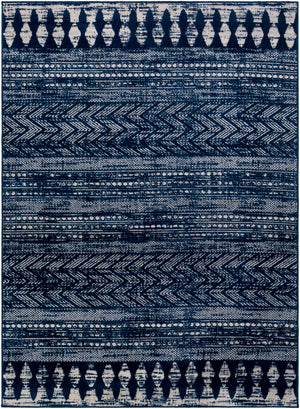 Roma ROM-2398 Global Polypropylene Rug ROM2398-811123 Dark Blue, White 100% Polypropylene 8'11" x 12'3"