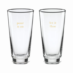 Kate Spade Cheers To Us Let It Flow & Pour It On Glasses, Set of 2 895183