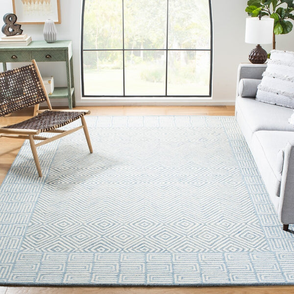 Safavieh Roslyn 353 Handtufted 100% Wool Rug Light Blue / Ivory ROS353M-9