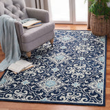 Roslyn 603  Hand Tufted 100% Wool Rug Navy / Light Blue