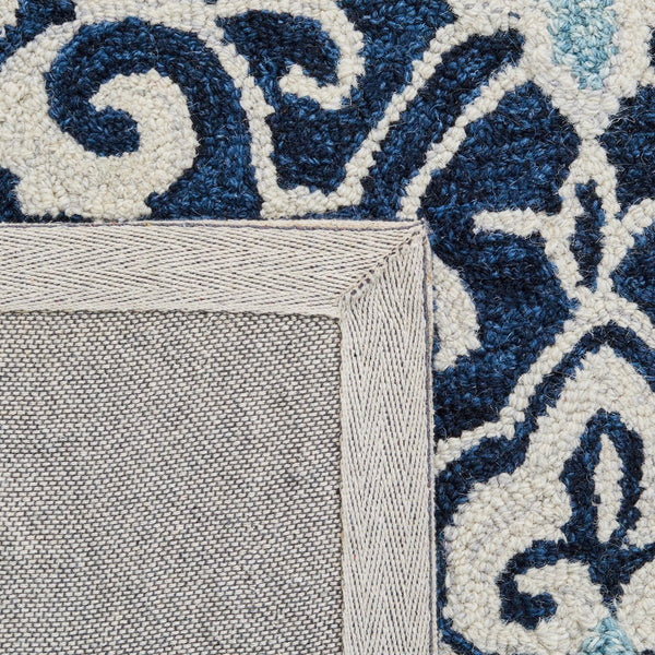 Roslyn 603  Hand Tufted 100% Wool Rug Navy / Light Blue