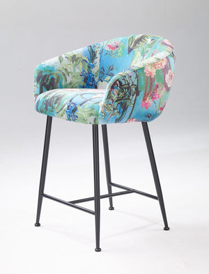 VIG Furniture Modrest Roxann - Modern Counter Stool in Funky Velvet VGEU-MC-9292CH-A-C-BS