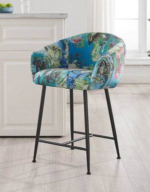 VIG Furniture Modrest Roxann - Modern Counter Stool in Funky Velvet VGEU-MC-9292CH-A-C-BS