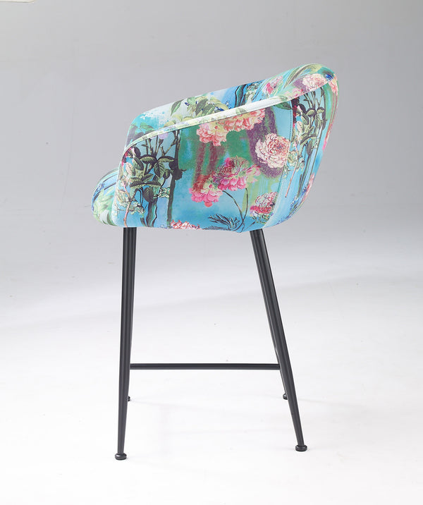 VIG Furniture Modrest Roxann - Modern Counter Stool in Funky Velvet VGEU-MC-9292CH-A-C-BS
