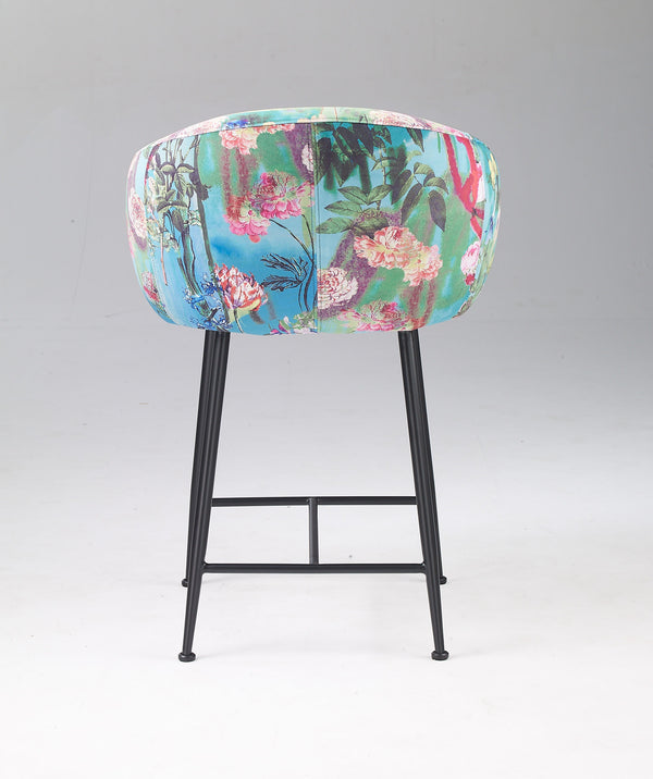 VIG Furniture Modrest Roxann - Modern Counter Stool in Funky Velvet VGEU-MC-9292CH-A-C-BS