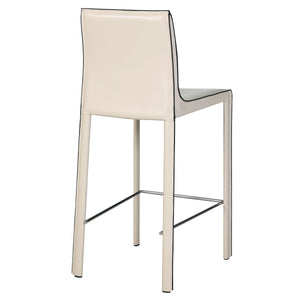 Gervin Recycled Leather Counter Stools - Set of 2, Modern Minimalist Design for Kitchen Comfort