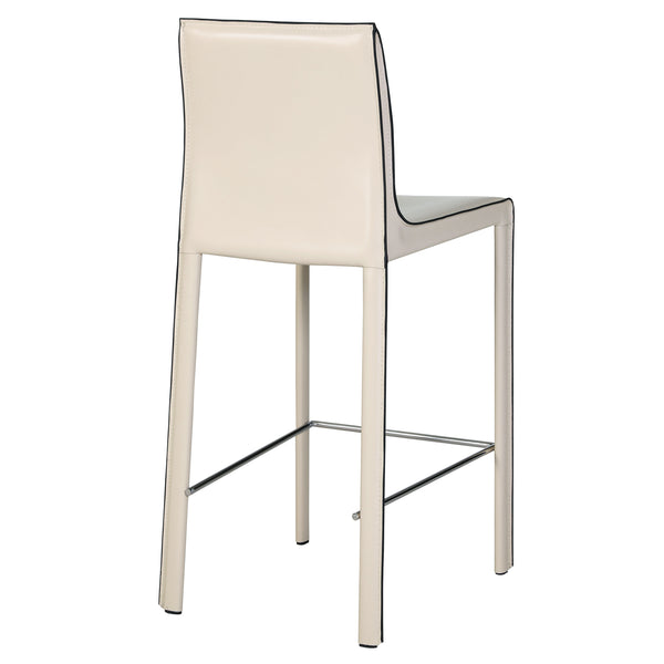 Gervin Recycled Leather Counter Stools - Set of 2, Modern Minimalist Design for Kitchen Comfort