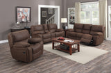 Porter Designs Ramsey Leather-Look Dual seat Transitional Reclining Love Brown 03-112C-02B-6016