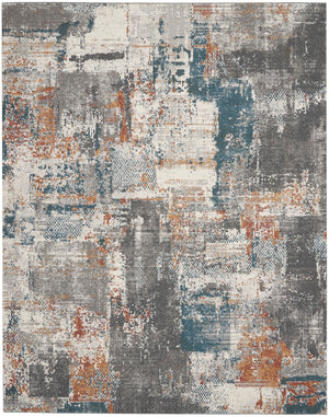 Nourison Ludlow LDW06 Contemporary Machine Made Power-loomed Indoor only Area Rug Grey/Multi 9' x 12' 99446784001