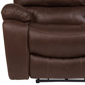 Porter Designs Ramsey Leather-Look Dual seat Transitional Reclining Love Brown 03-112C-02B-6016