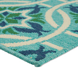 Noble House Jada Indoor/ Outdoor Geometric 5 x 8 Area Rug, Blue and Green