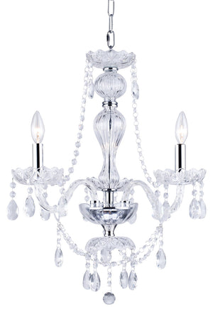 Bethel Chrome Chandelier in Metal & Crystal