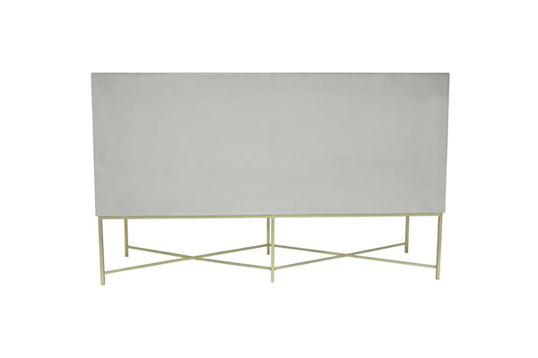 Porter Designs Mondrian Solid Handcarved Wood Transitional Cabinet Gray 07-125-06-26130