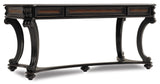 Hooker Furniture Telluride Traditional-Formal 66'' Writing Desk in Hardwood Solids with Cherry Veneers, Leather, Nail head Trim & Glaze Hang-up with High Quality Bonded Leather 370-10-459