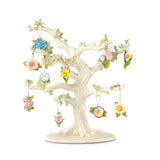 Celebrate Flowers 10-Piece Ceramic Ornament Set with Elegant Tree Figurine for Spring Decor