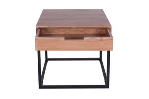 Porter Designs Malmo Solid Wood Industrial End Table Natural 05-190-09-1702N