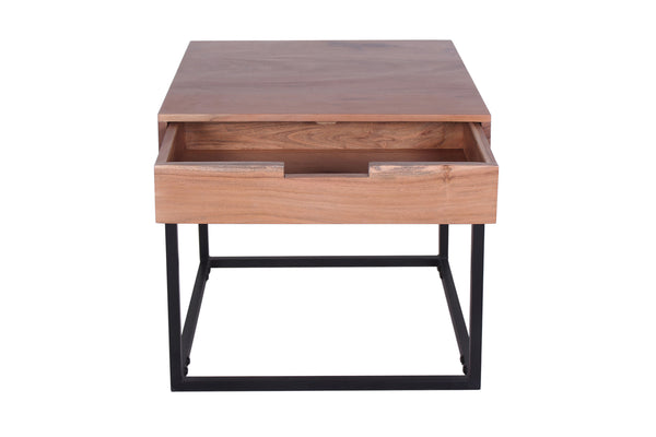 Porter Designs Malmo Solid Wood Industrial End Table Natural 05-190-09-1702N