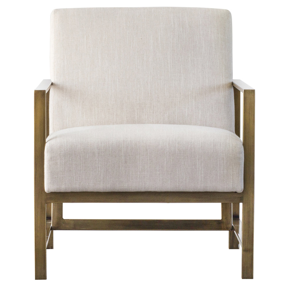 Francis Elegant Fabric Arm Chair with Brushed Gold Frame - Modern Minimalist Design for Any Space