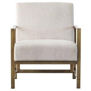 Francis Elegant Fabric Arm Chair with Brushed Gold Frame - Modern Minimalist Design for Any Space