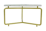 Porter Designs Marais Solid Marble Top Contemporary Coffee Table White 05-125-03-02622-KIT