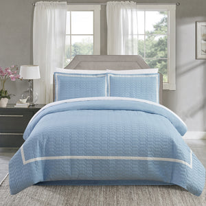 Faige Blue Queen 3pc Duvet Set