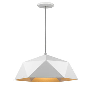 Bethel White Single Pendant Lighting in Metal