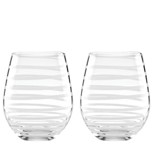 Kate Spade Charlotte Street 2-Piece Stemless Wine Glass Set 871219 871219-LENOX