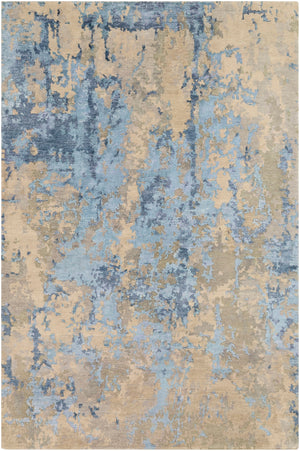 Arte RTE-2302 Modern Wool, Viscose Rug RTE2302-913 Navy, Denim, Pale Blue, Seafoam, Khaki, Medium Gray 60% Wool, 40% Viscose 9' x 13'