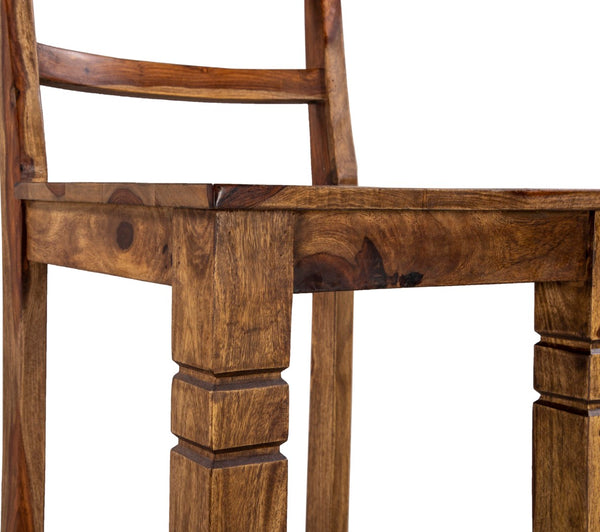 Porter Designs Taos Solid Sheesham Wood Natural Bar Stool Brown 07-196-24-1114H-1