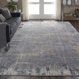 Nourison Rustic Textures RUS06 Painterly Machine Made Power-loomed Indoor Area Rug Grey/Beige 7'10" x 10'6" 99446462312