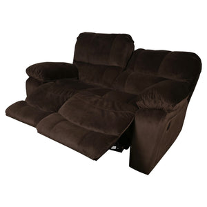 Porter Designs Ramsey Microfiber Dual seat Transitional Reclining Love Brown 03-112C-02B-6012