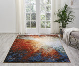 Nourison Chroma CRM02 Colorful Machine Made Loom-woven Indoor only Area Rug Red Flare 5'6" x 8' 99446378279