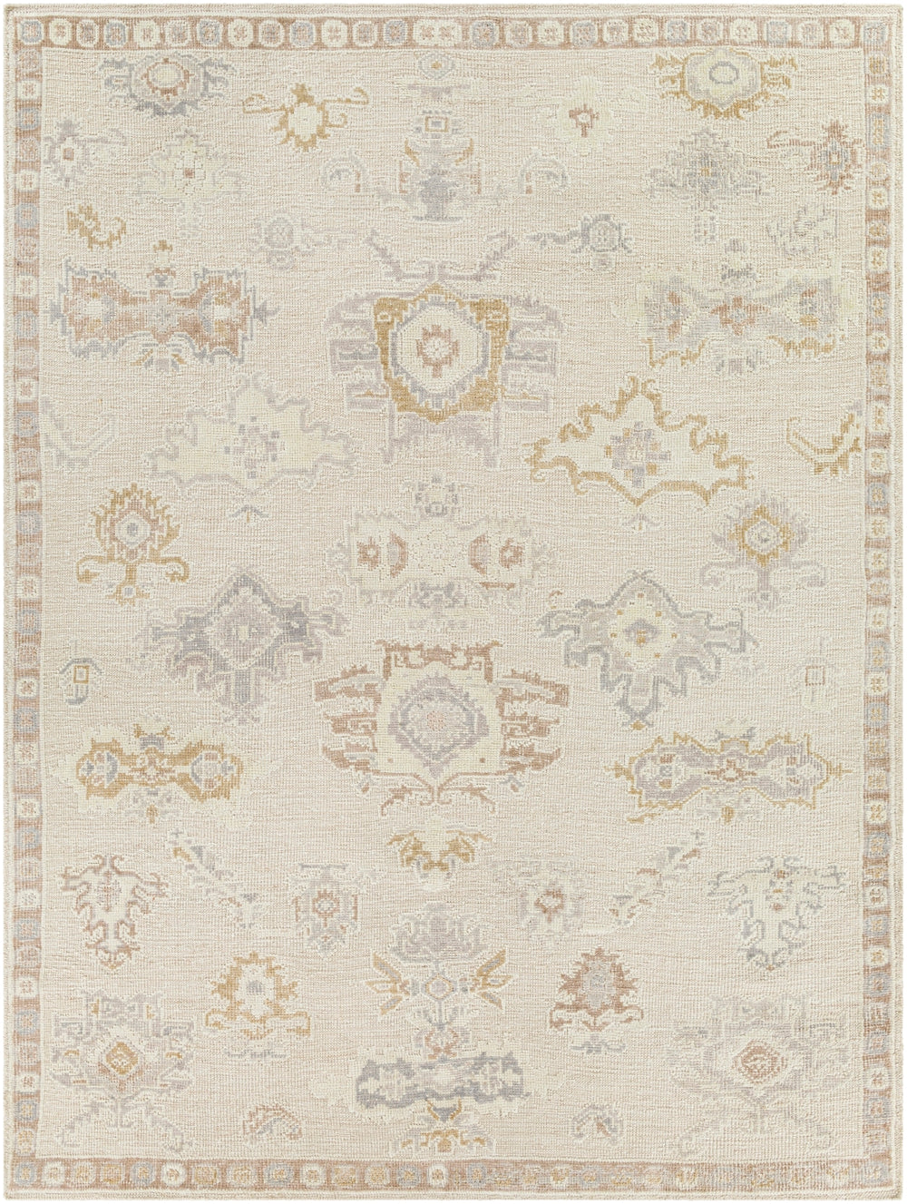 Revere RVE-2303 Traditional Recycled PET Yarn Rug RVE2303-81012 Camel, Light Gray, Medium Gray, Beige, Cream 100% Recycled PET Yarn 8'10" x 12'