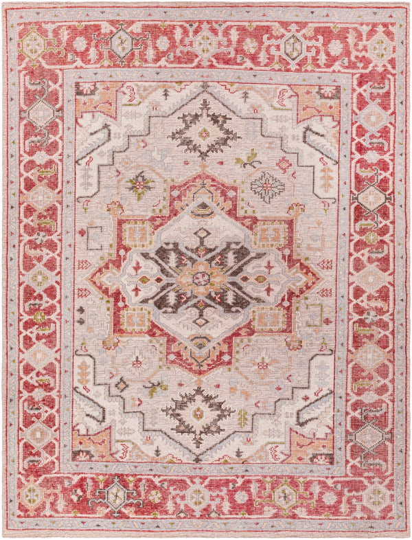 Revere RVE-2306 Traditional Recycled PET Yarn Rug RVE2306-81012 Rust, Charcoal, Camel, Pale Blue, Light Gray, Dark Green, Beige, Cream 100% Recycled PET Yarn 8'10" x 12'