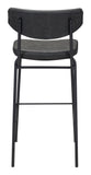 Zuo Modern Sharon 100% Polyurethane, Plywood, Steel Modern Commercial Grade Barstool Set - Set of 4 Vintage Black, Black 100% Polyurethane, Plywood, Steel