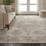 Nourison Fusion FSS11 Vintage Machine Made Power-loomed Indoor only Area Rug Cream/Grey 9'6" x 13' 99446317124