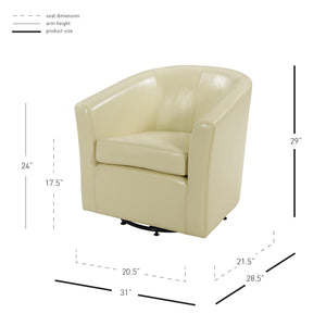 Hayden 360-Degree Swivel Tub Chair – Luxurious Bonded Leather, Sturdy Construction, Fully Assembled
