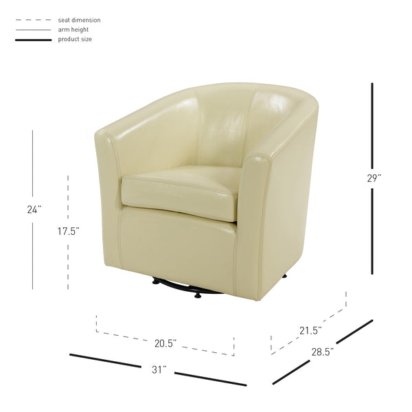 Hayden 360-Degree Swivel Tub Chair – Luxurious Bonded Leather, Sturdy Construction, Fully Assembled