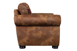 Porter Designs Hunter Wildlife Pattern Reversible to Leather-Look Transitional Chair Brown 01-33C-03-8020