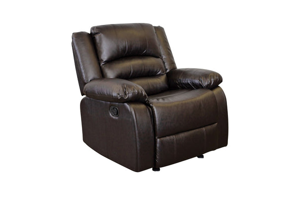 Porter Designs Shelton Leather-Look Fabric Transitional Recliner Brown 03-201-11-9806