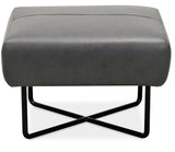 Efron Ottoman with Black Metal Base