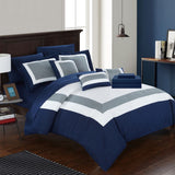 DUKE NAVY KING 10PC COMFORTER SET