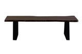 Porter Designs Manzanita Live Edge Solid Acacia Wood Natural Dining Bench Gray 07-196-13-BN58MT-KIT