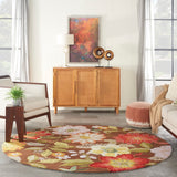Nourison Fantasy FA18 Contemporary Handmade Hooked Indoor only Area Rug Chocolate 7'6" x ROUND 99446469021