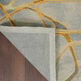 Nourison Symmetry SMM05 Eclectic Handmade Tufted Indoor Area Rug Grey/Yellow 7'9" x 9'9" 99446495907