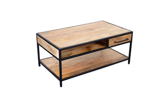 Porter Designs Delancy Solid Wood Industrial Coffee Table Brown 05-116-02-0128